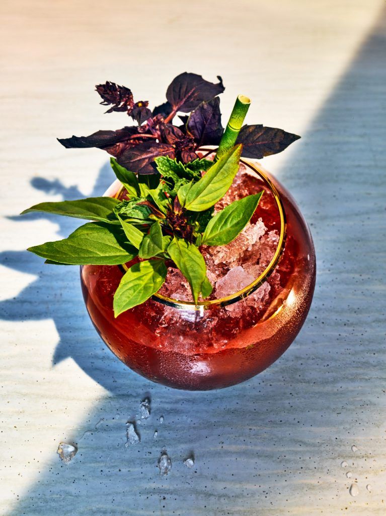 Bourbon, Watermlon, Mint Jalab from Accomplice Bar in Los Angeles. Photo credit: Grant Cornett (from Clean + Dirty Drinking) .